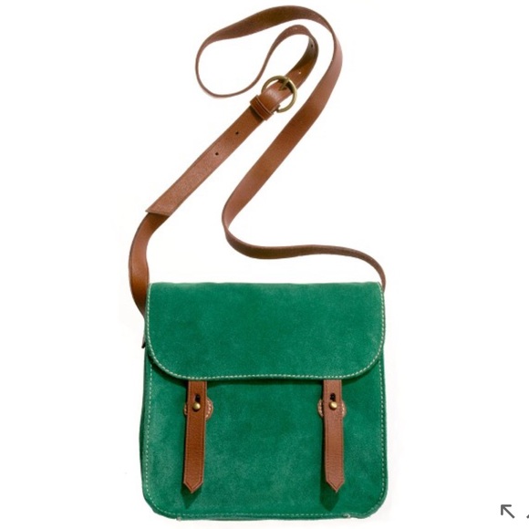 Madewell Handbags - NWT - RARE Madewell Green Suede Mini Mailbag